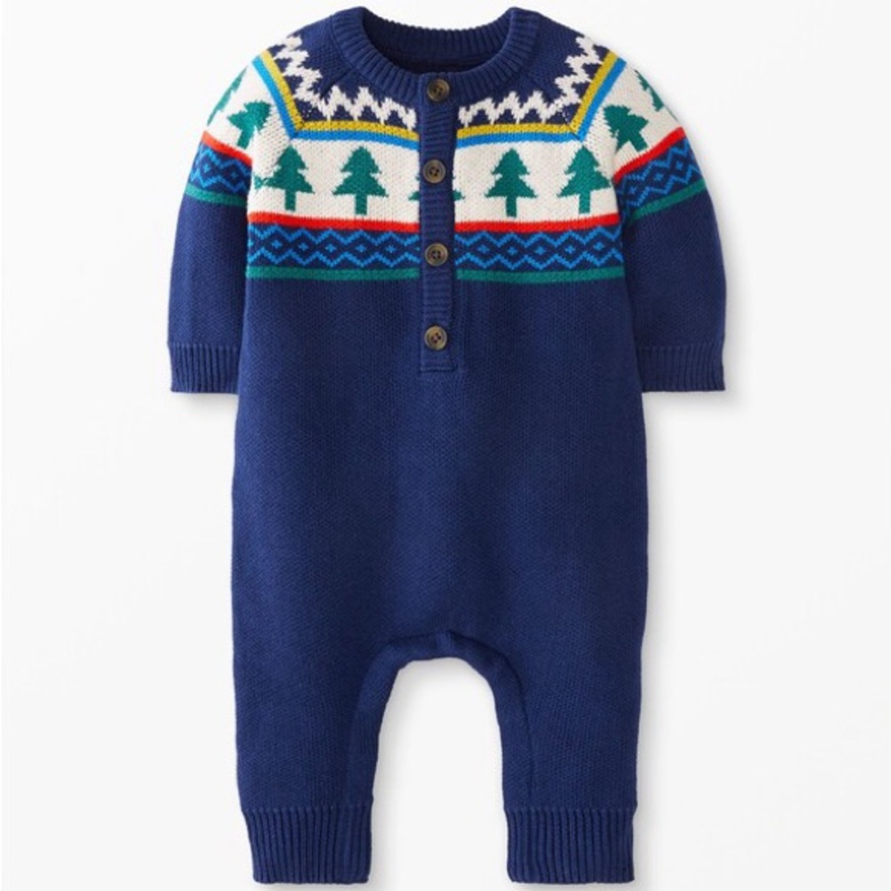 Hanna Andersson Baby Holiday Romper (Winter Solstice) size 0-3 months